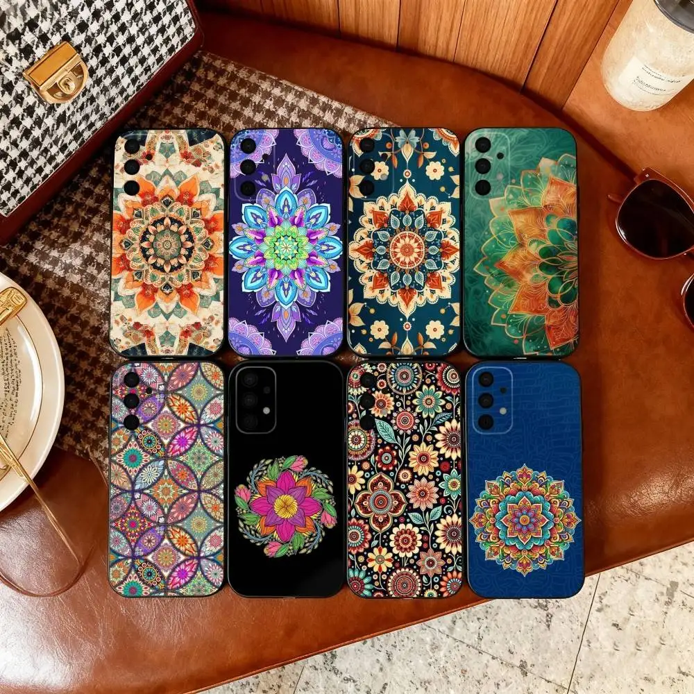 

A-Art Mandalas Coloring Book Phone Case For Samsung Galaxy A73,A72,A71,A70,A53,A52,A51,Soft Silicone Black Cover