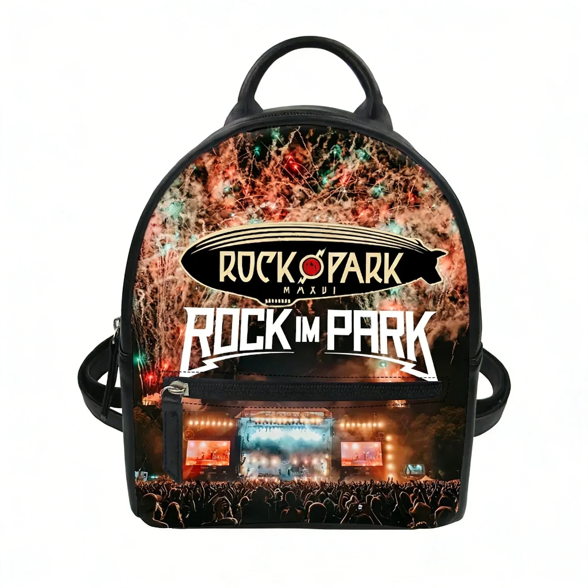 

Rock in the Park Band Custom Backpack Purse Womens Mens Carter Schoolbags Double Shoulder Bag Mini Daypack Leather Travel Bag