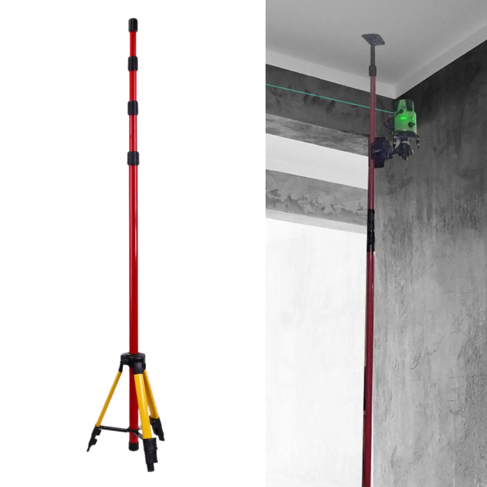 

Level Telescopic Rod with Tripod Leveling Support Stand for Office Home