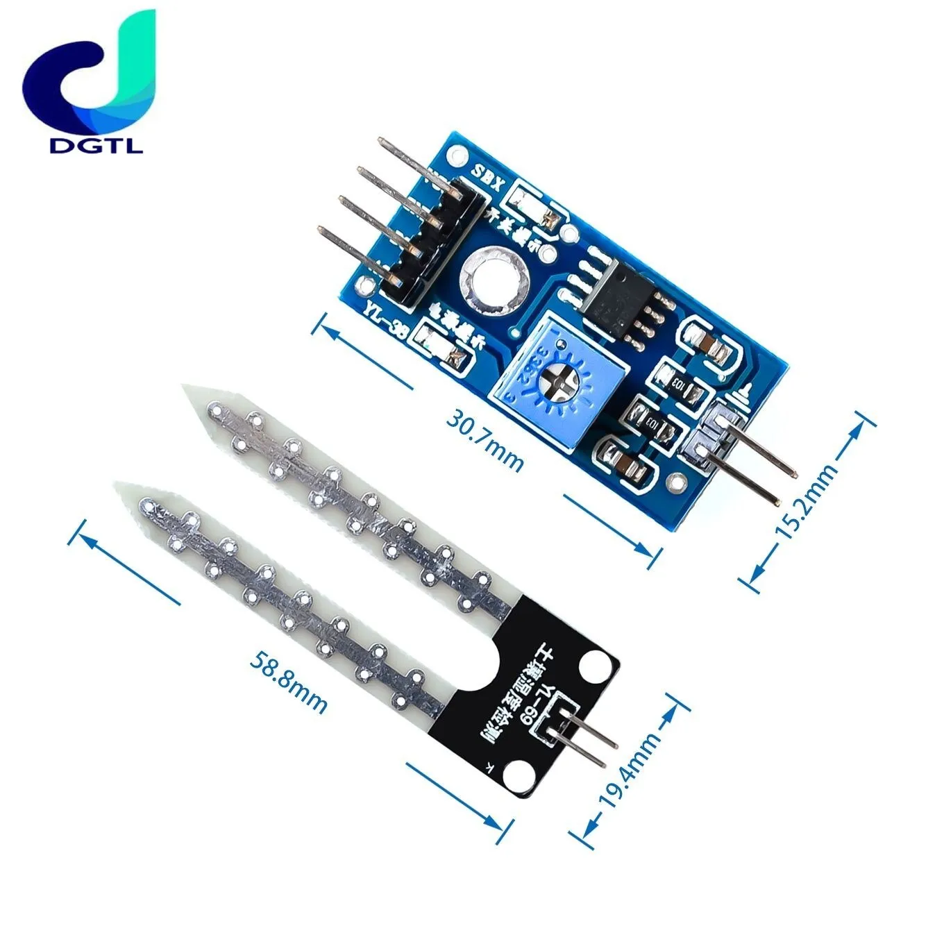 Capacitive soil moisture sensor not easy to corrode wide voltage wire for arduino