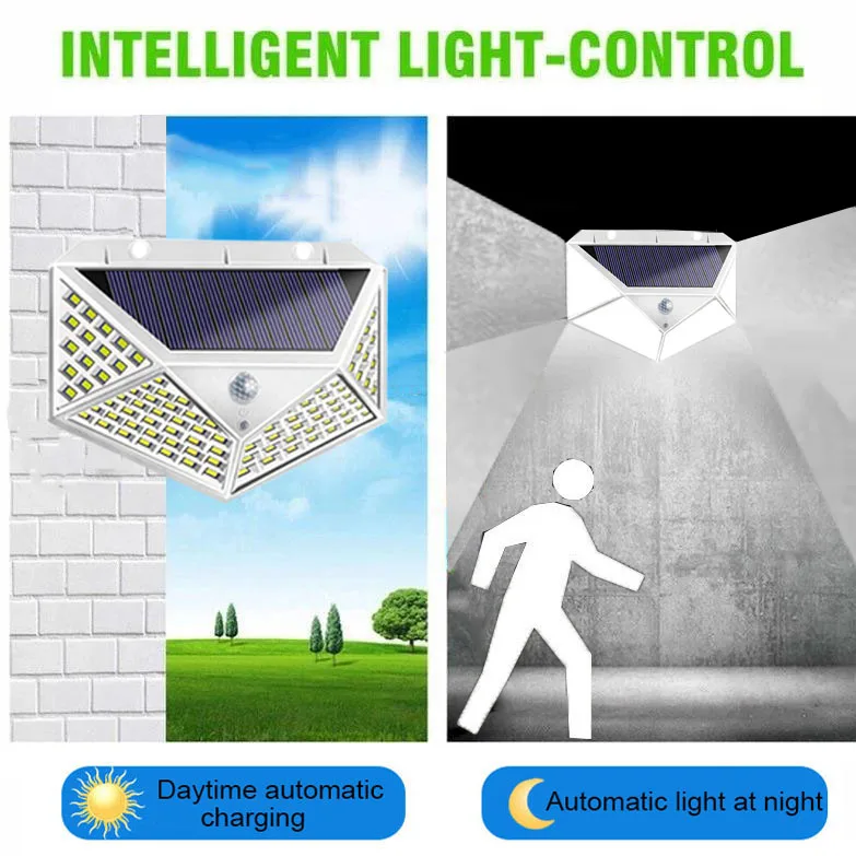 Imagem -03 - Solar Powered Pátio Wall Lights Impermeável Led Street Lights Corpo Humano Sensing Household Garden Economia de Energia