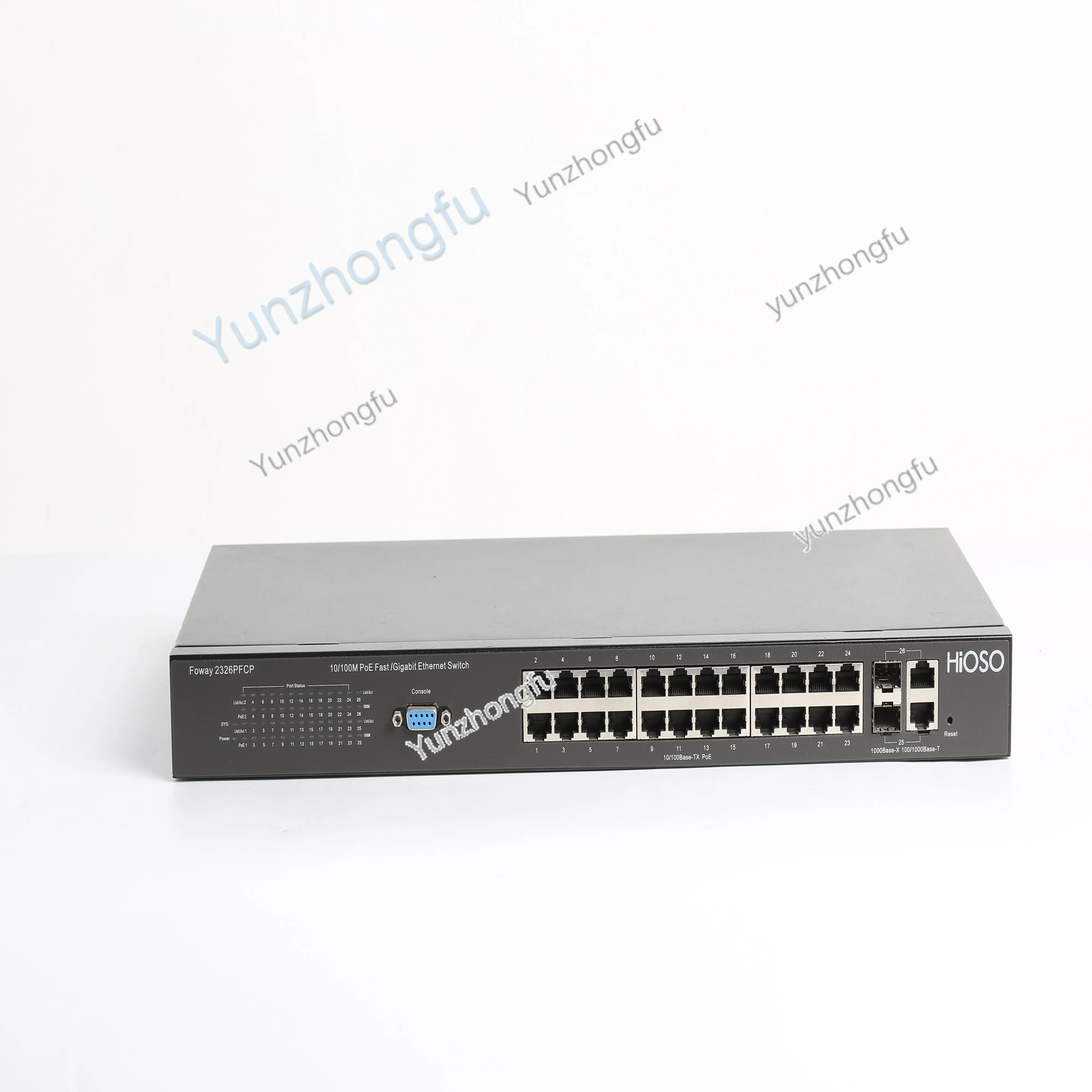 24 ports 10/100M PoE/PSE+2 port Combo Built-in power supply AC220V 370W PoE Switch Foway2326PFCP