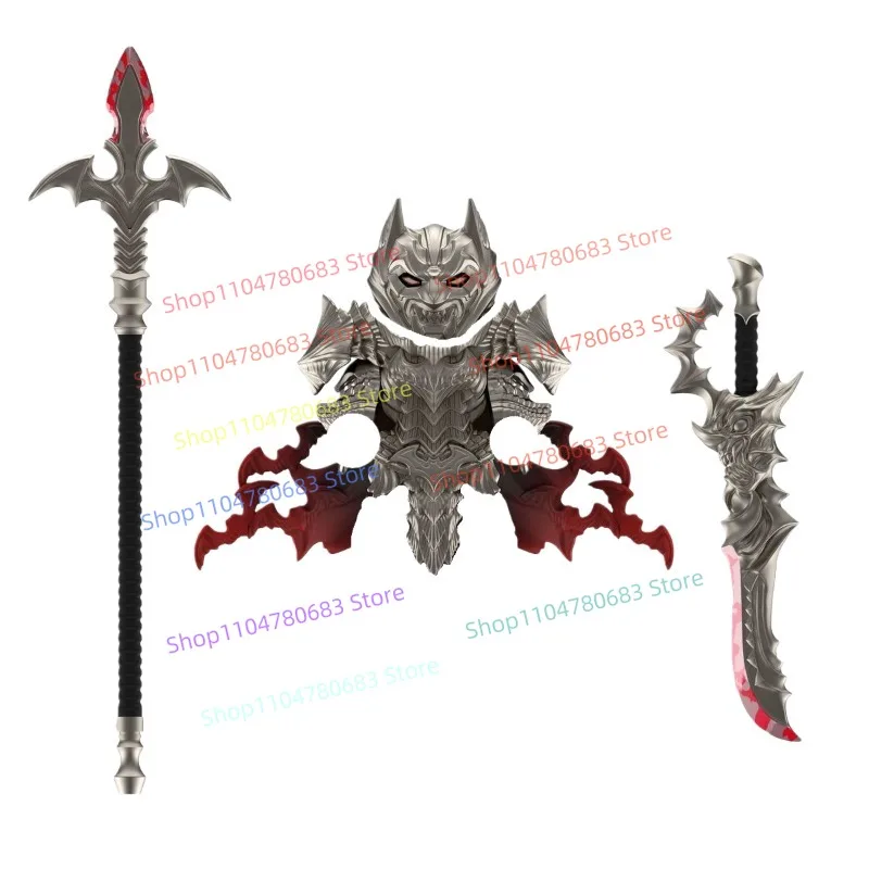 MOC ビルディングブロックミニフィギュア バーサーカー スピア ウォリアー 組み立てモデル ディスプレイフィギュア アニメ 漫画 装飾玩具 ホリデーギフト