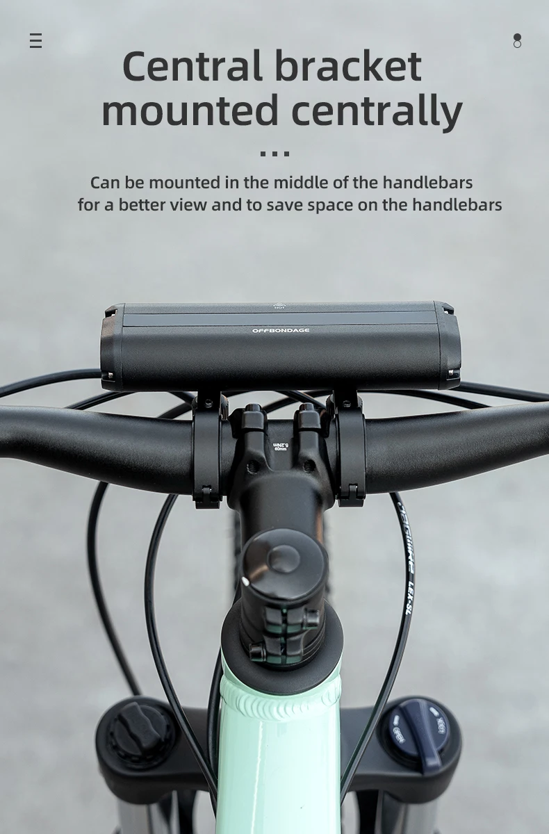 Lumière avant de vélo OFFBONDAGE 2600 Lumens, Lampe de vélo étanche