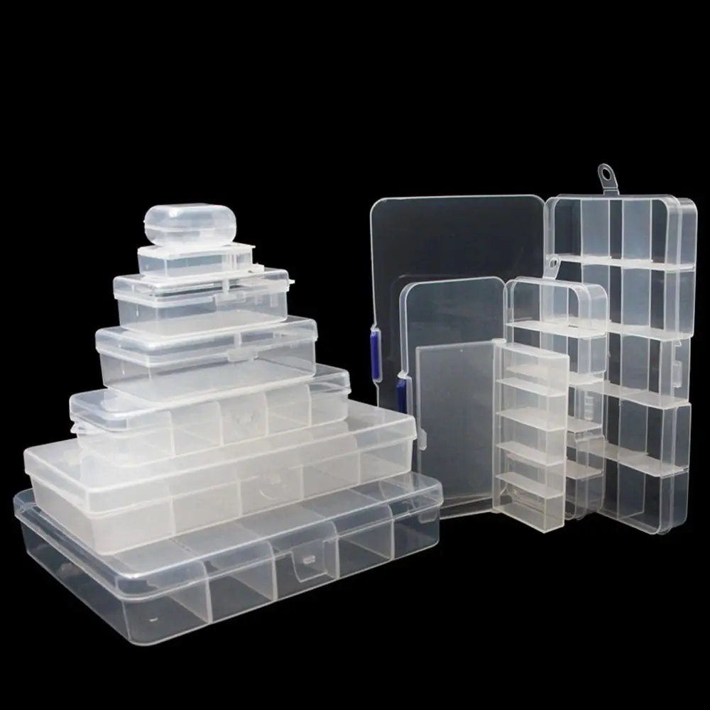 Adjust Compartments Fish Accessory Box Transparent High-strength Fishing Tackle Boxes Professional Plastic Fishing Hooks Storage
