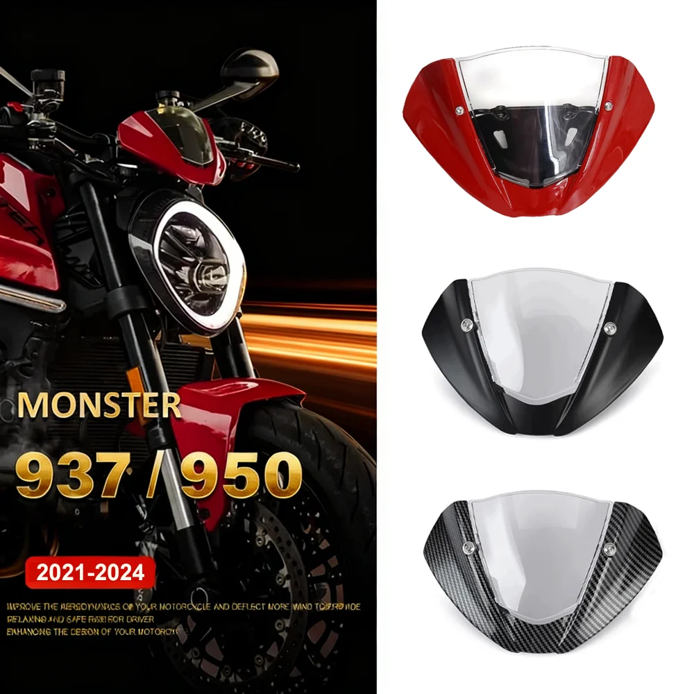 

For Ducati Monster 950 937 Monster950/937 2021-2024 2023 2022 Motorcycle Windshield Wind Screen Shield Deflector Cover