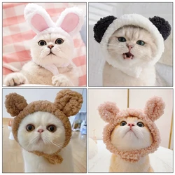 Halloween Cosplay Pet Hat Cute Hat Cat Dress Up Costume Pet Panda Cap With Ears Keep Warm Headwear Accessories For Cats Dogs