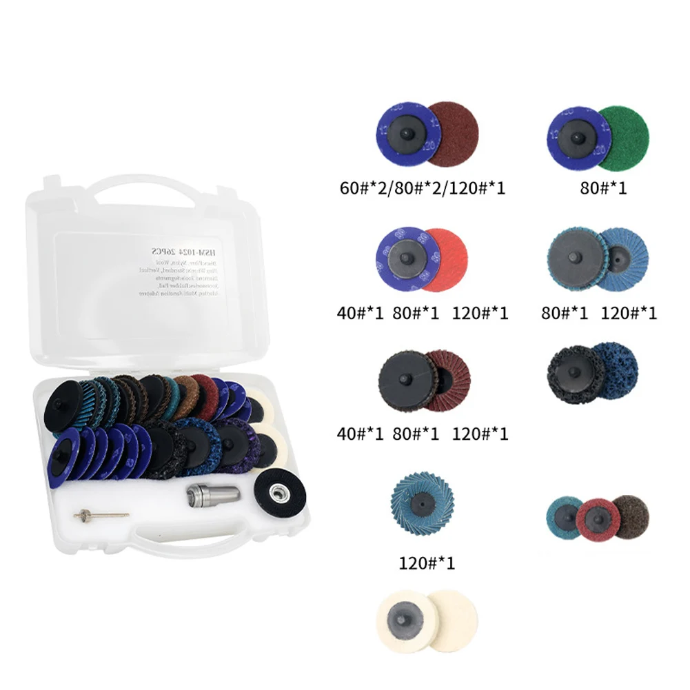 

Versatile Sanding Discs Set R-type Roll Lock Quick Change Tray Holder Hard Zirconia Alumina Abrasion Resistant