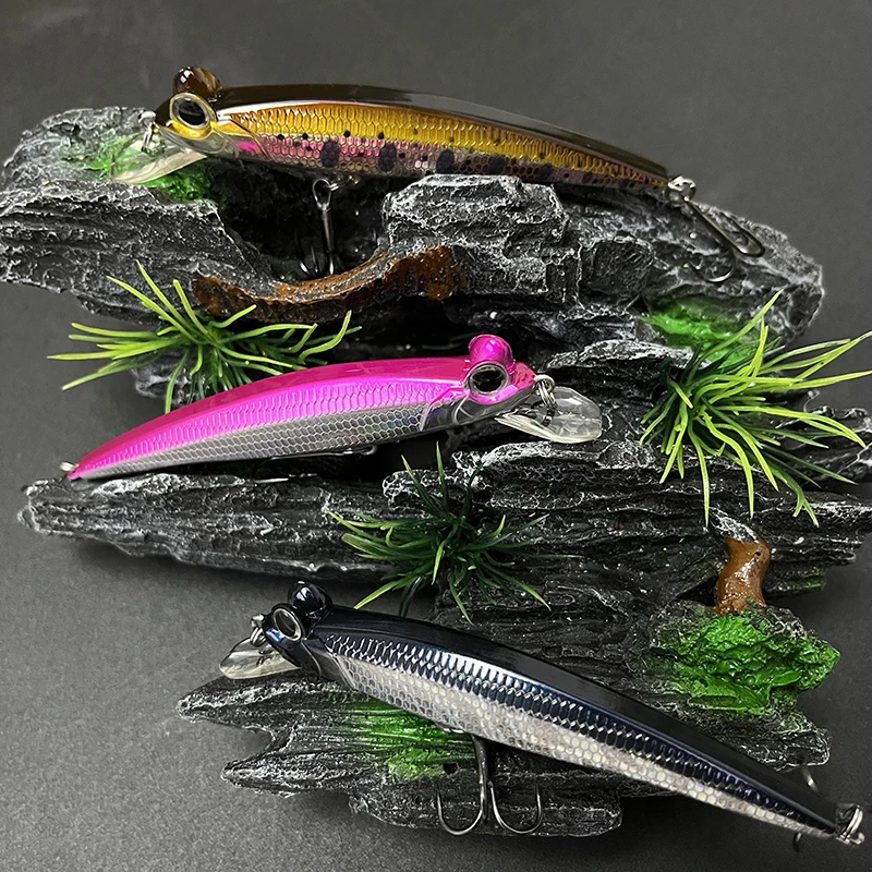 90mm 10g afundando lento jerkbait minnow iscas de pesca wobbler baixo truta artificial duro isca swimbait equipamentos de pesca