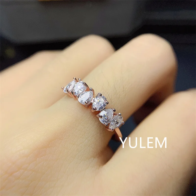 

YULEM 2022 Fashion Band Moissanite Ring for Women Jewelry Engagement Ring for Wedding 925 Silver Birthday Gift Free Ship