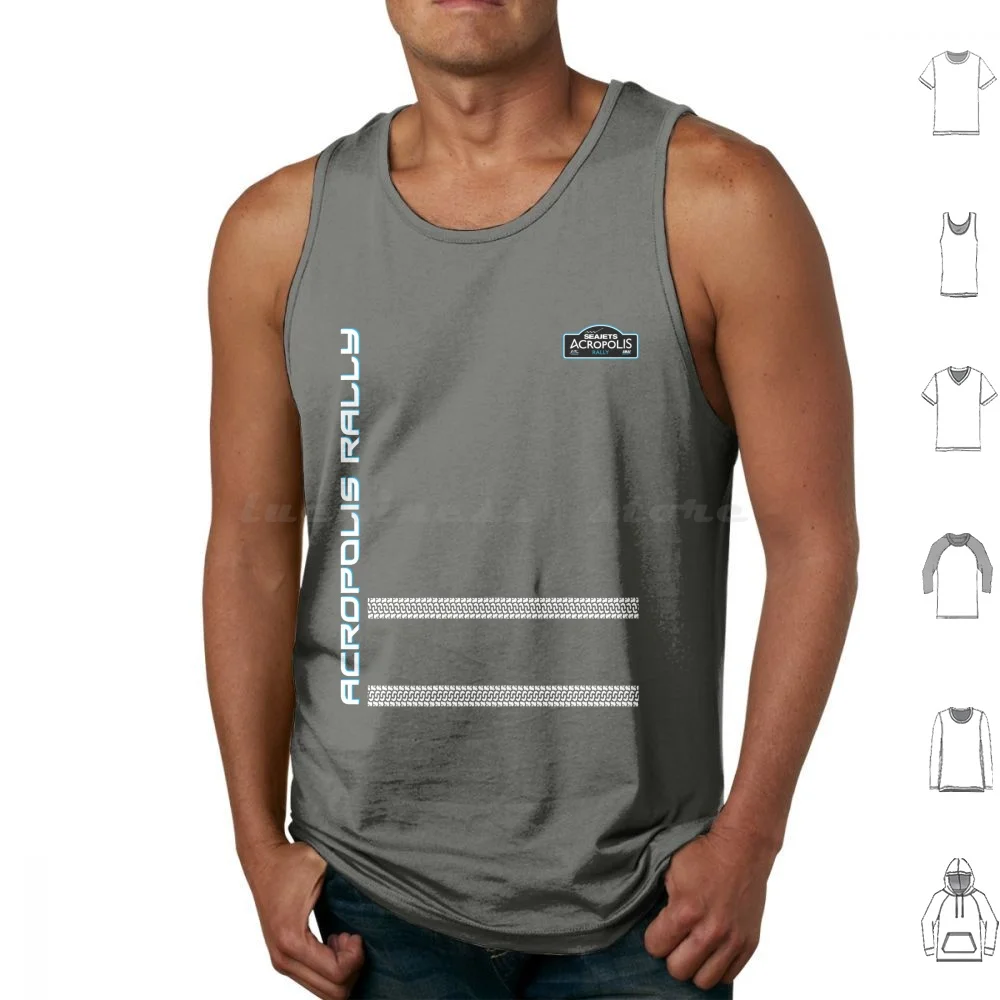 Acropolis Rally Logo Design Tank Tops Print Cotton Acropolis Rally Greece Motorsport Rally Rallye Logo Plate Wrc Fan