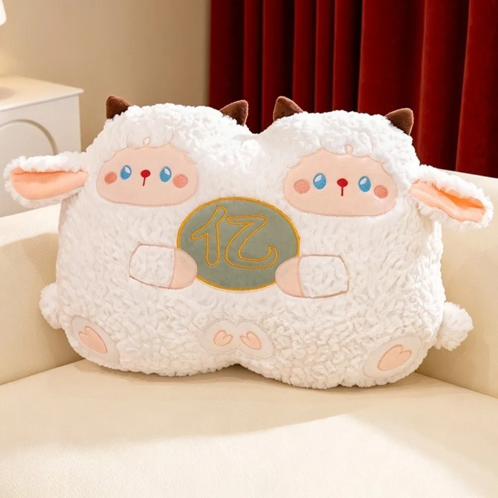 Soft Fluffy Sheep Throw Pillow Comfortable Chinese Zodiac Sheep Animal Stuffed Cartoon Blessing Weird Stuffed Cushion