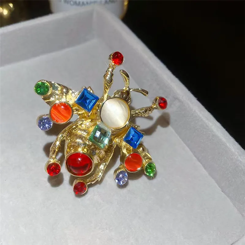 

Elegant European Court Zircon Bee Open Ring for Women Anti-Oxidation High-End Feeling Daily Party Accessory Jewelry Ring