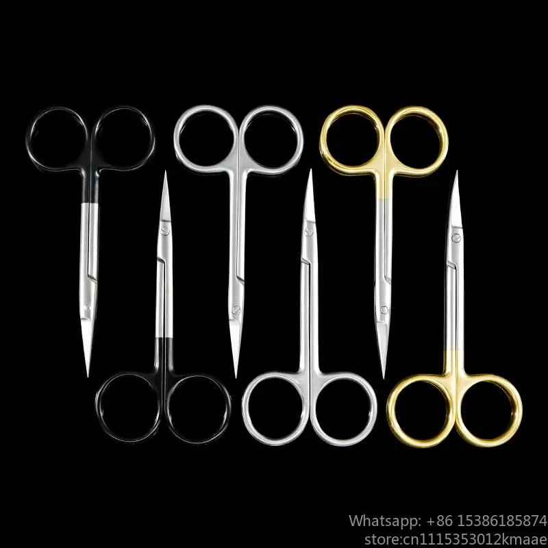 Vequyn Stainless Steel Iris Scissors — 9.5cm Gold Handle, TC-Tip Cuticle & Nail Trimming, CE Certified