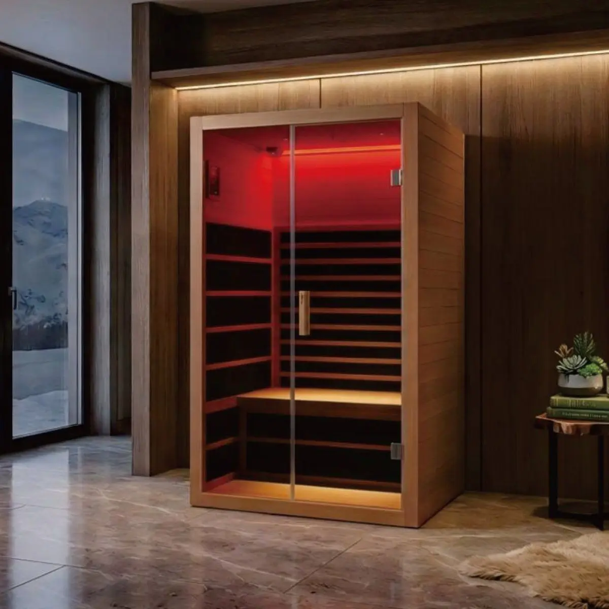 Traditional Steam Sauna Room with Temperature Timer Control for Commercial Spa Center Use