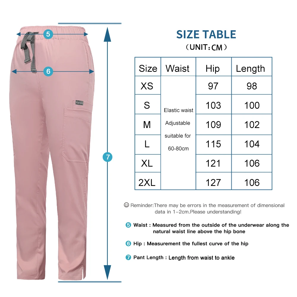 Solid Color Scrubs Pants Lab Surgical Trousers Unisex Doctor and Nurse Uniform Work Pants Nurse Accessories Medical Doctor Pants