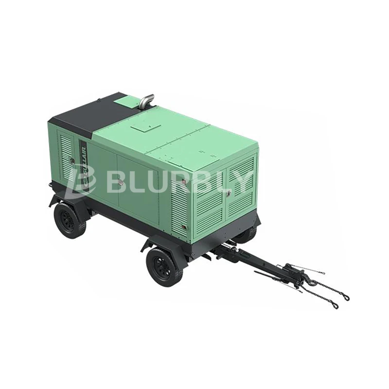 Sullair 260 CFM Cummins Motor 100psi 6,9bar Parafuso portátil Total a bordo Compressor de ar refrigerado a ar para construção de estradas