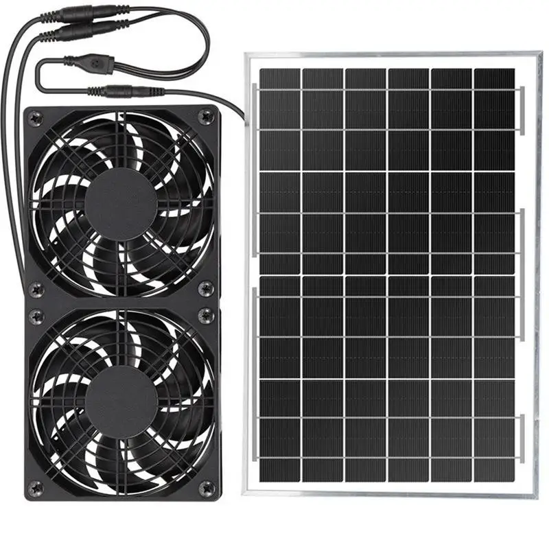 10w Solar Panel Fan Kit Solar Panel Exhaust Fan Air Extractor Circulating Fan Weatherproof Solar Panel Fan System