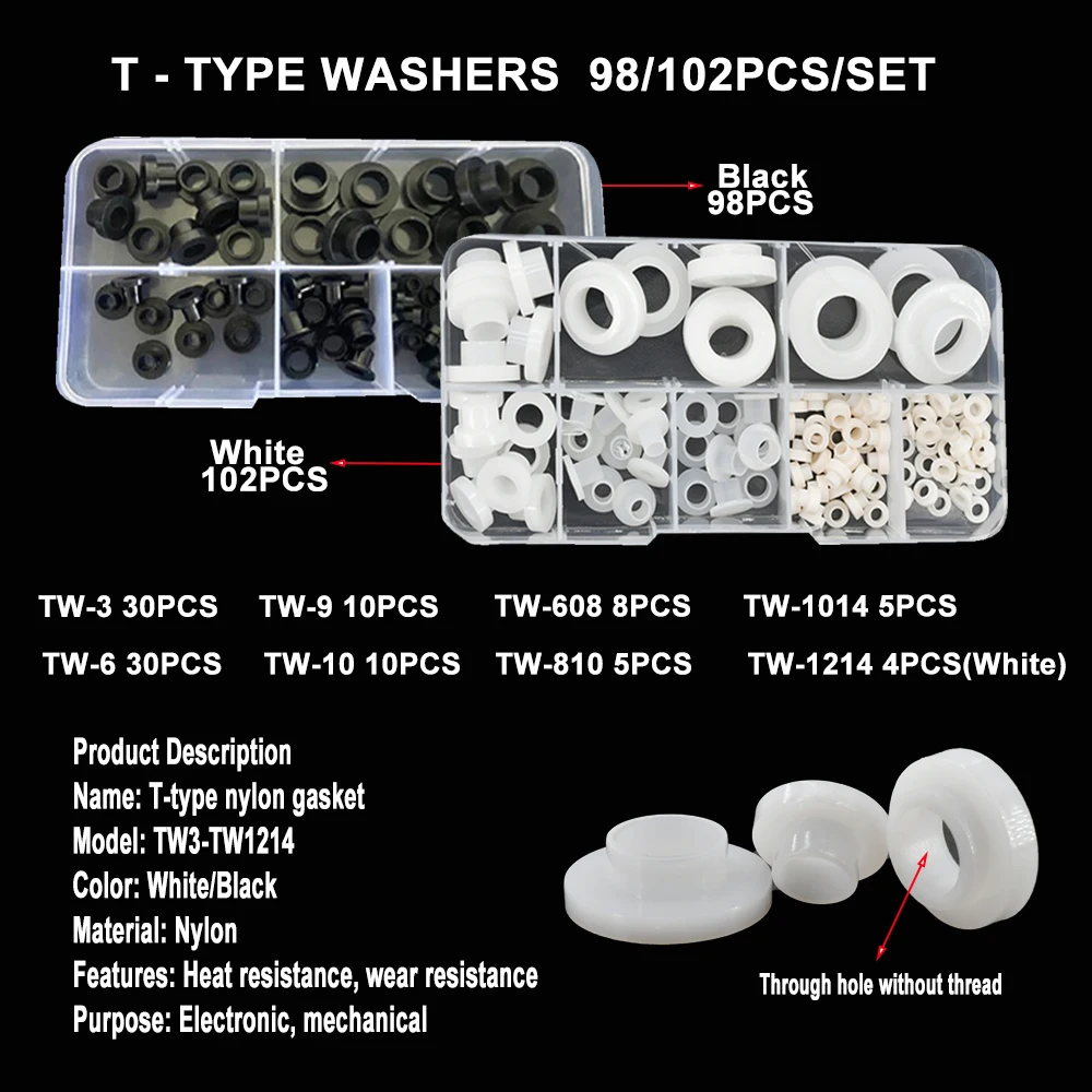 M2 M3 M4 M5 M6 M8 M10 M12 M14 M20 PVC Washers Set Hard Plastic Nylon Gasket RingTransparent Insulation Flat Paded Assortment Kit