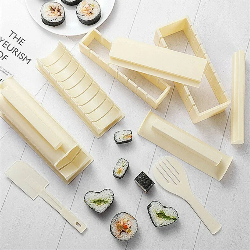 2x Sushi Maker Rijstvorm Japanse Cakevorm Multifunctionele Mal Sushi Maken Kit Vierkante Sushi Schimmel B