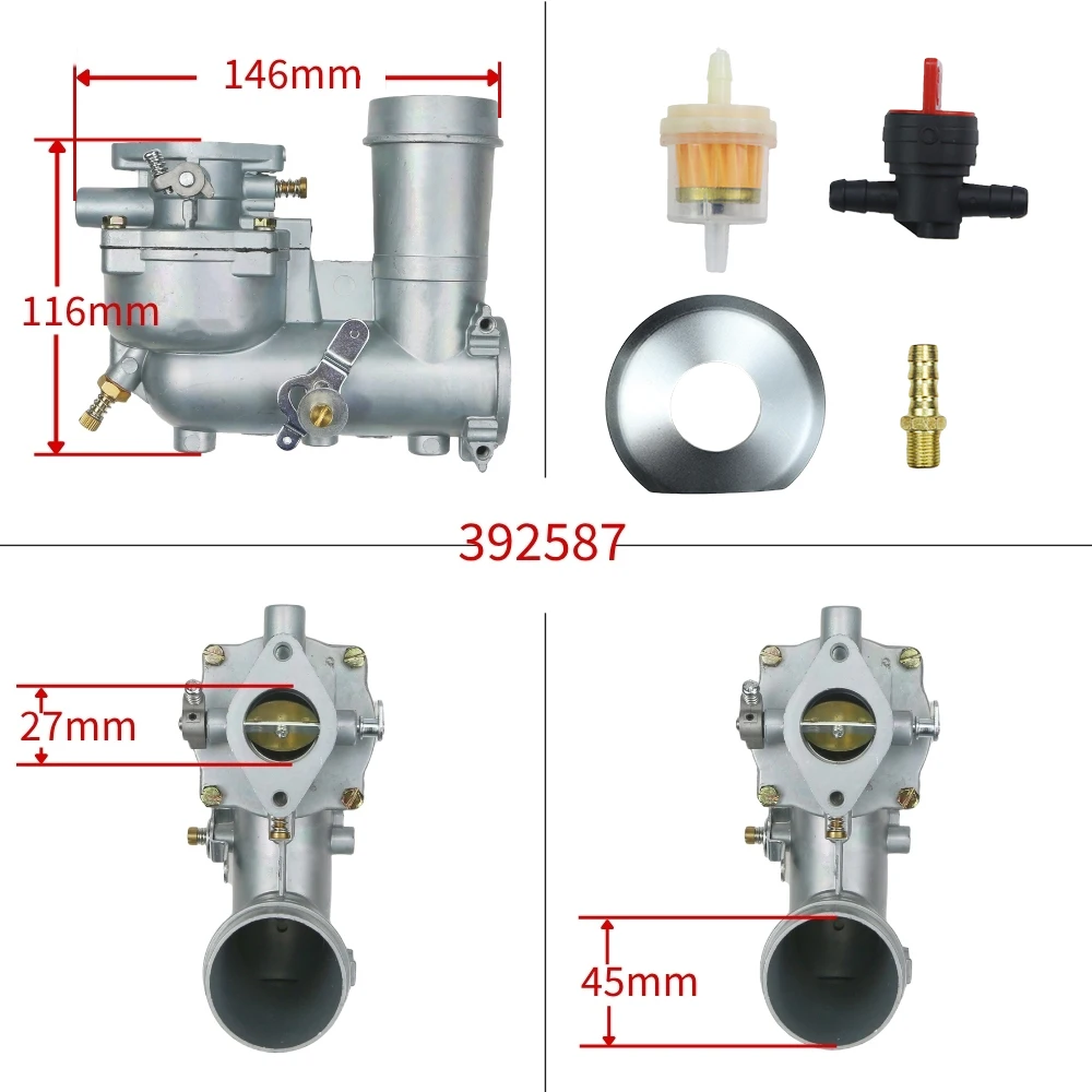 Generator Carburetor Assembly Kit 392587 For Briggs Stratton 391065 391074 391992 394745 252416 Service Parts view 6