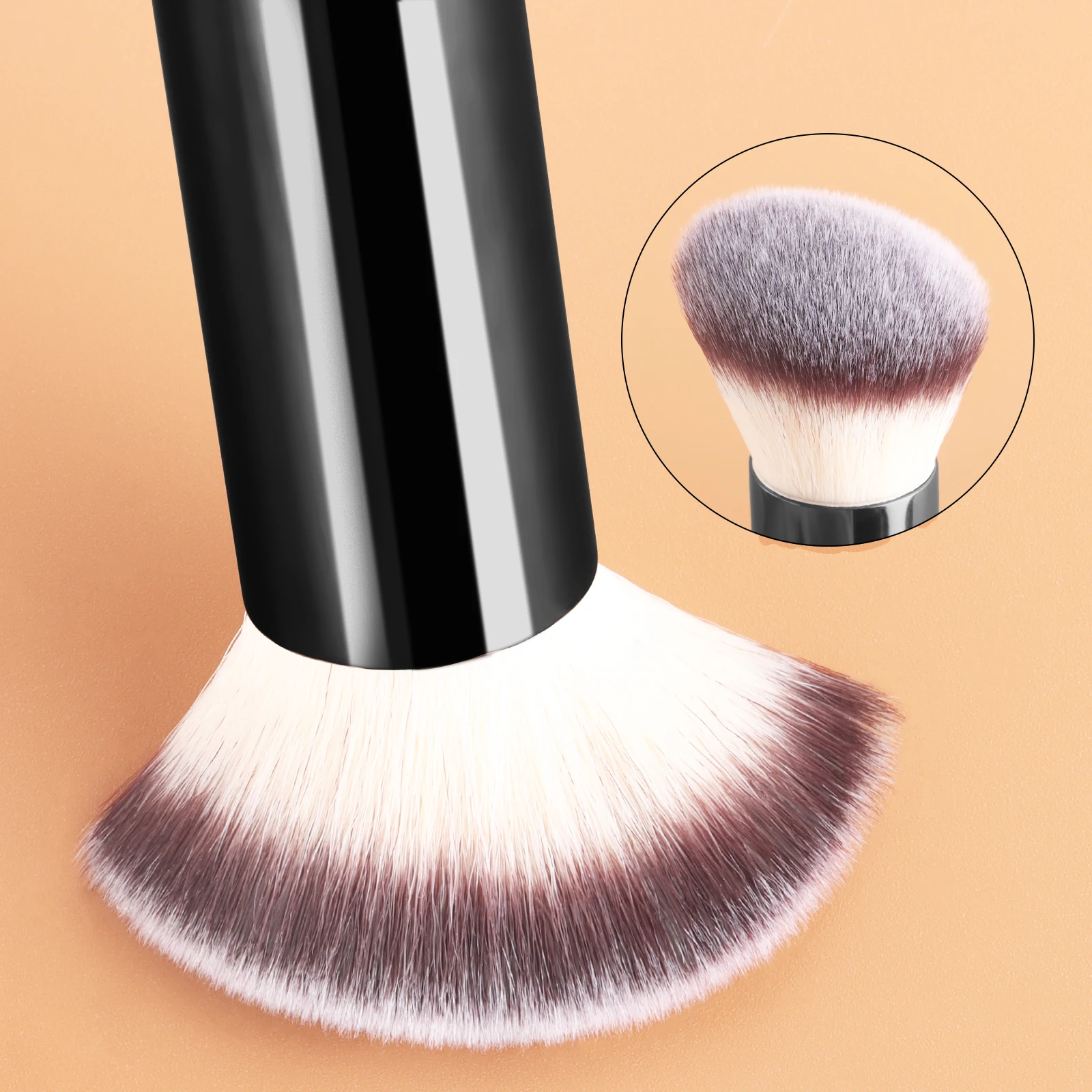 Deux pinceaux pour fard à joues en poudre, pinceau pour lifting du visage, outils de beauté portables multifonctions, forme du visage, pinceau pour surbrillance et contour, novice