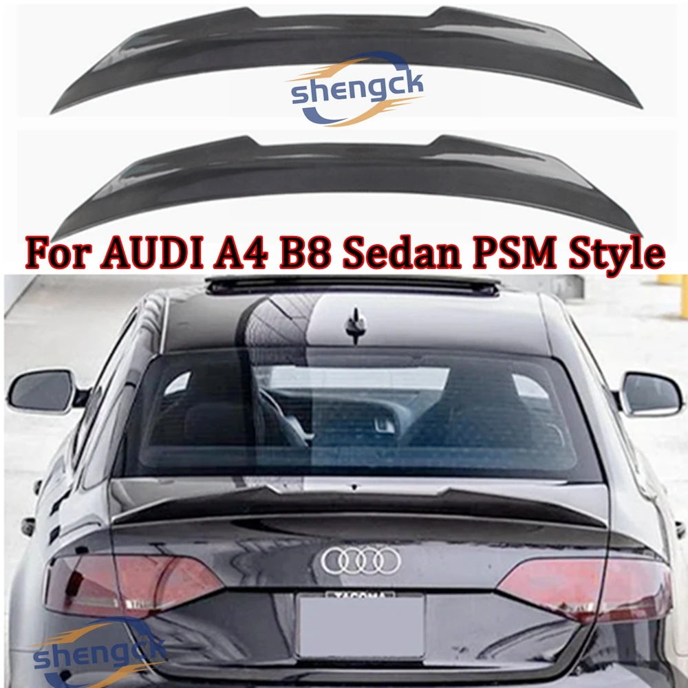 

For AUDI A4 B8 Sedan PSM Style Carbon fiber Rear Spoiler Trunk wing 2009-2012 Carbon fiber Forged carbon