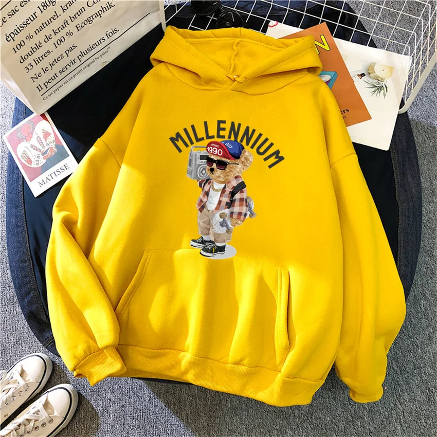 

Winter Fashion Anime cartoon bearPullover Hoodies Women Streetwear Sweatshirts Male Hoodie Sportswear Oversized Unisex clothing