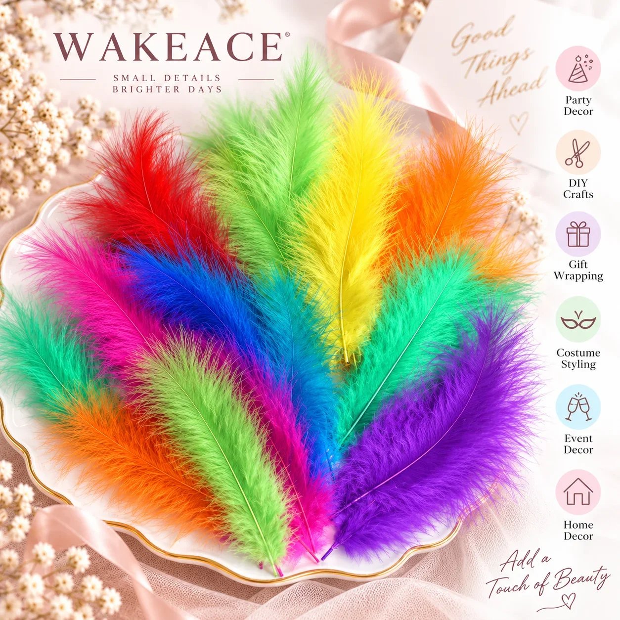 Colorful Turkey Feathers Soft Fluffy Decorative Plumes for DIY Crafts Wedding Party Home Decor Gift Wrapping Hair Accessories