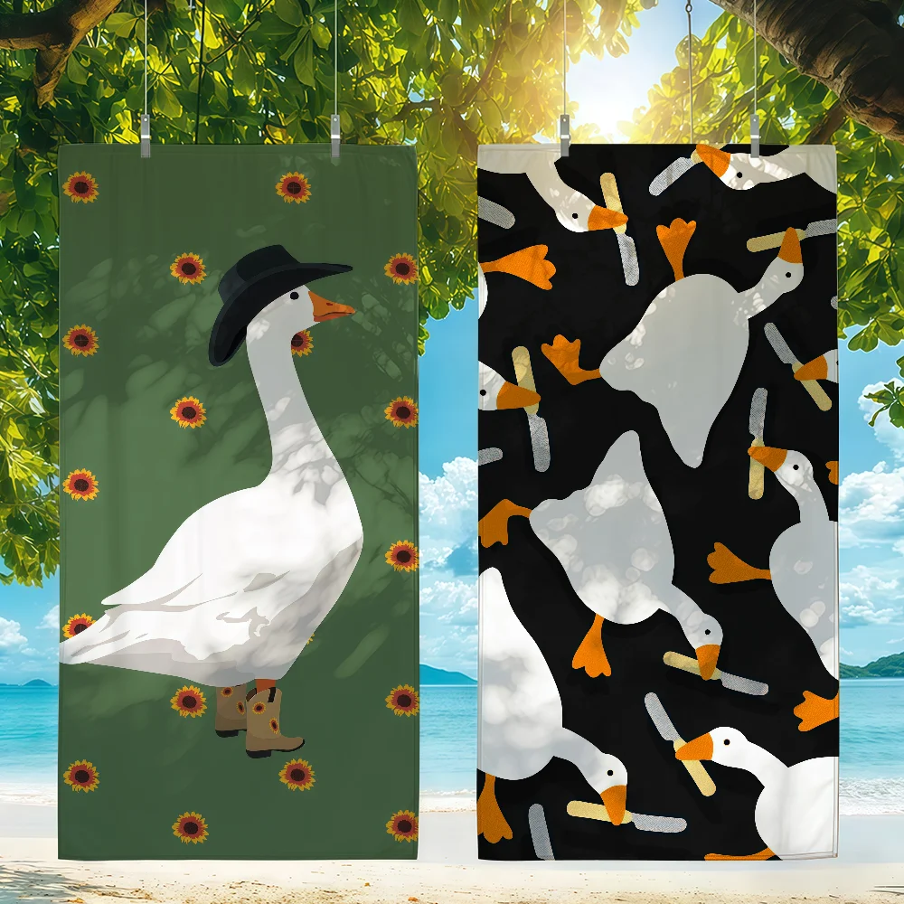 U-Untitled Goose Game funny  Duck Towel Quick Drying Beach Towels Are Suitable For Swimming Pools Camping Yoga And The Gym