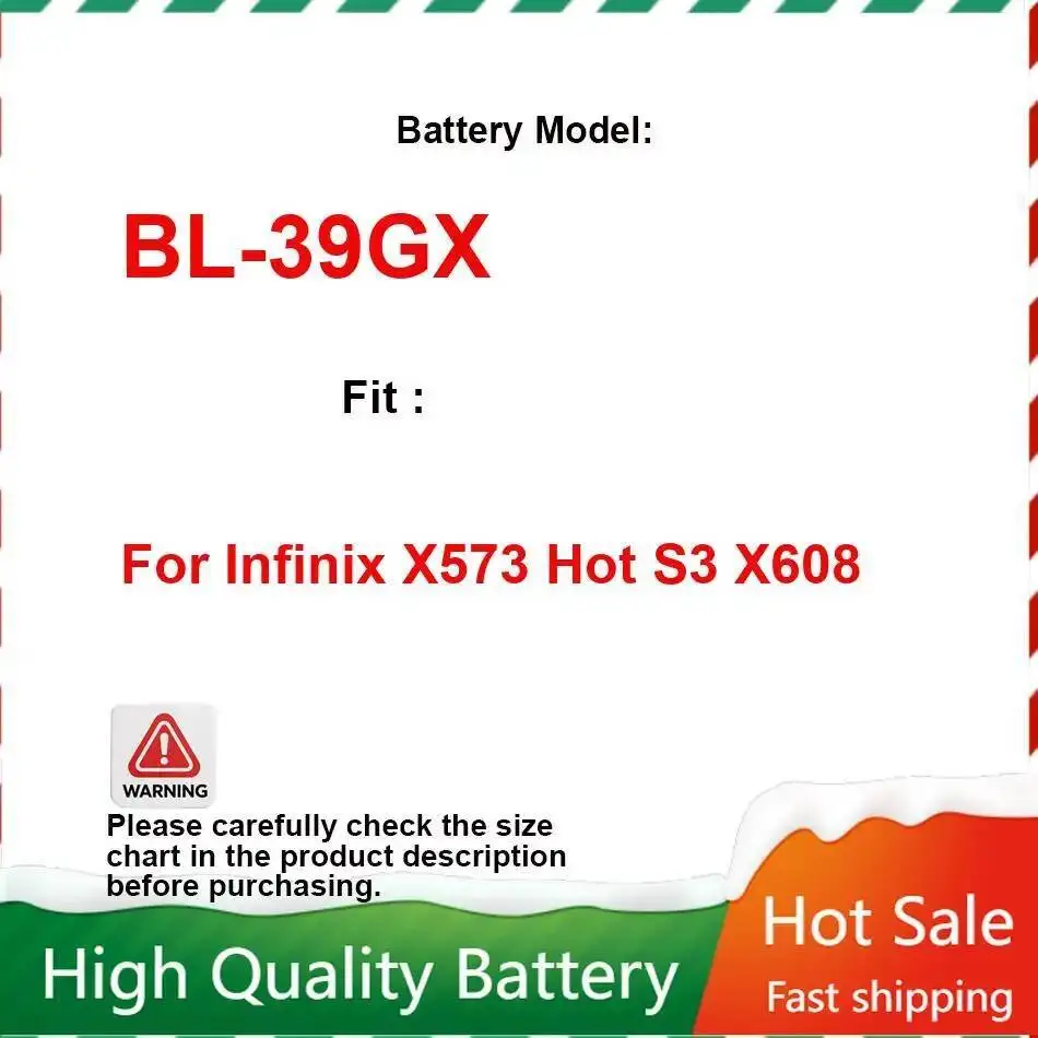 

Для Infinix X573 Hot S3 X608 4000 мАч BL-39GX Высокопроизводительный сменный аккумулятор для мобильного телефона