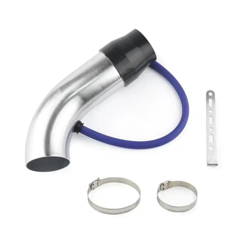Liga de alumínio de alumínio 3 "75mm sistema de entrada de ar frio para carro turbo tubo de indução kit guia de entrada prata