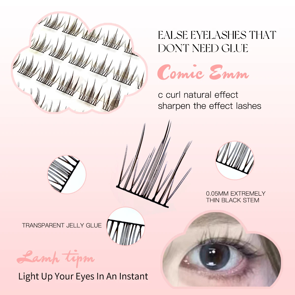 72 مجموعة رموش مغناطيسية غير غراء رموش طبيعية ناعمة قابلة لإعادة الاستخدام رموش صناعية رقيق حليقة رقيقة جدا سهلة الاستخدام #3