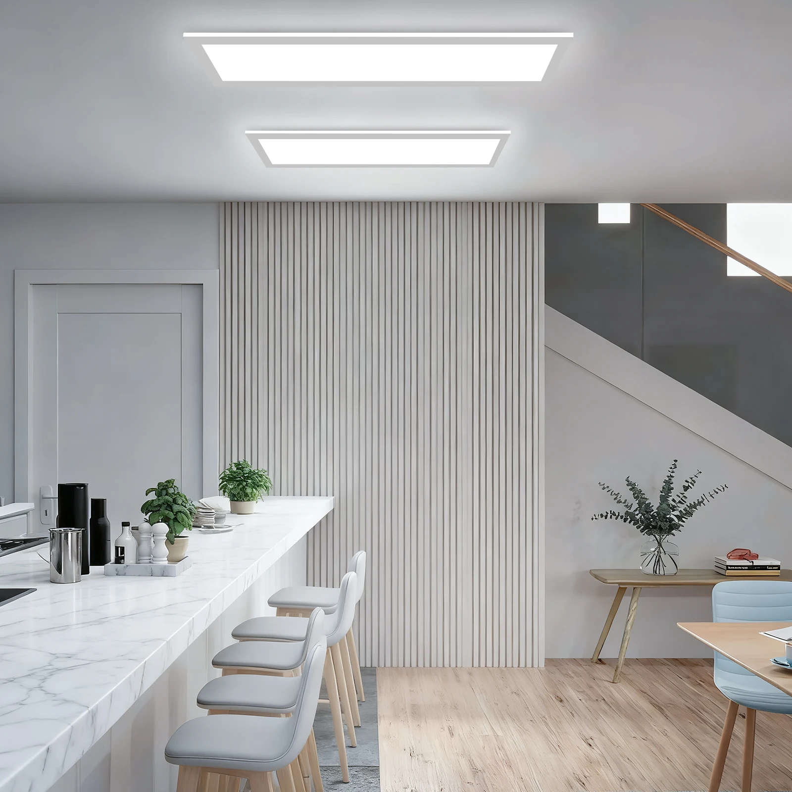 2 Stück 24W LED-Deckenleuchte 2400LM, ultrahelle Panel-Lampe 6500K, moderne energiesparende Deckenleuchte für Schlafzimmer, Wohnzimmer, Büro
