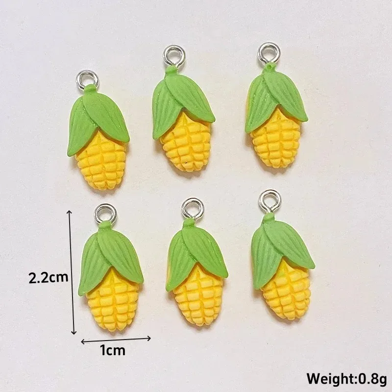20PCS Cute Simulated Corn Vegetable Resin Charms