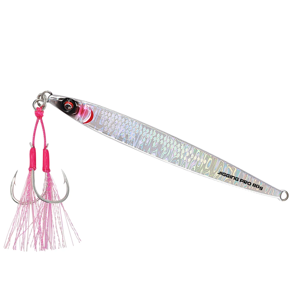 JIGGING PRO Sardine Slider Jig 40g 60g 80g 100g Weitwurf-Metallköder für Küstenangeln im Meerwasser auf Königsfisch und Bernsteinmakrele