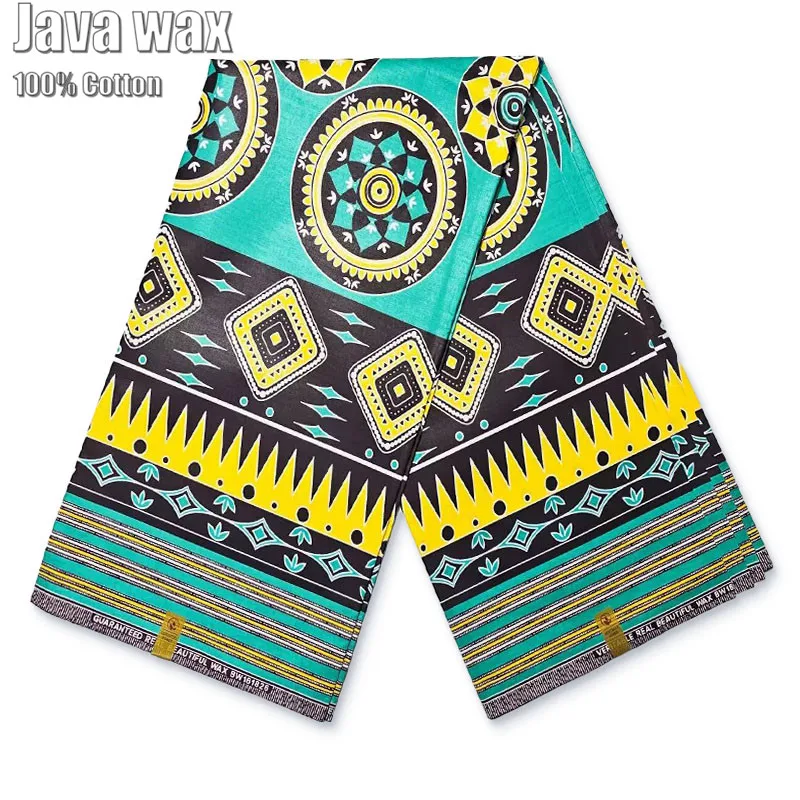 2024 New Arrival Guaranteed Veritable African Real Wax Fabric Ghana Style Ankara Java Wax Print Soft 100% Cotton Pagne Design