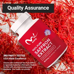 Saffron Extract 88.50mg - 60 Capsules - 100% Pure Saffron Supplements, Boost your energy