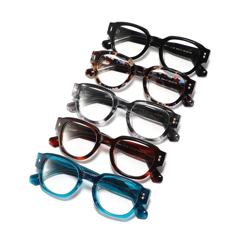 BEMORE Handmade Acetate Square Prescription Eyeglasses Custom Anti-Blue Light Myopia Multifocal Photochromic Eyewear