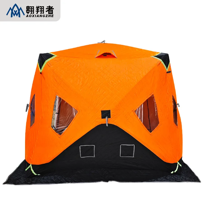 Aoxiangzhe Winter Ice Fishing Tent Outdoor Camping Thickened Windproof Cold Resistant Large Space Cotton Shelter Portable