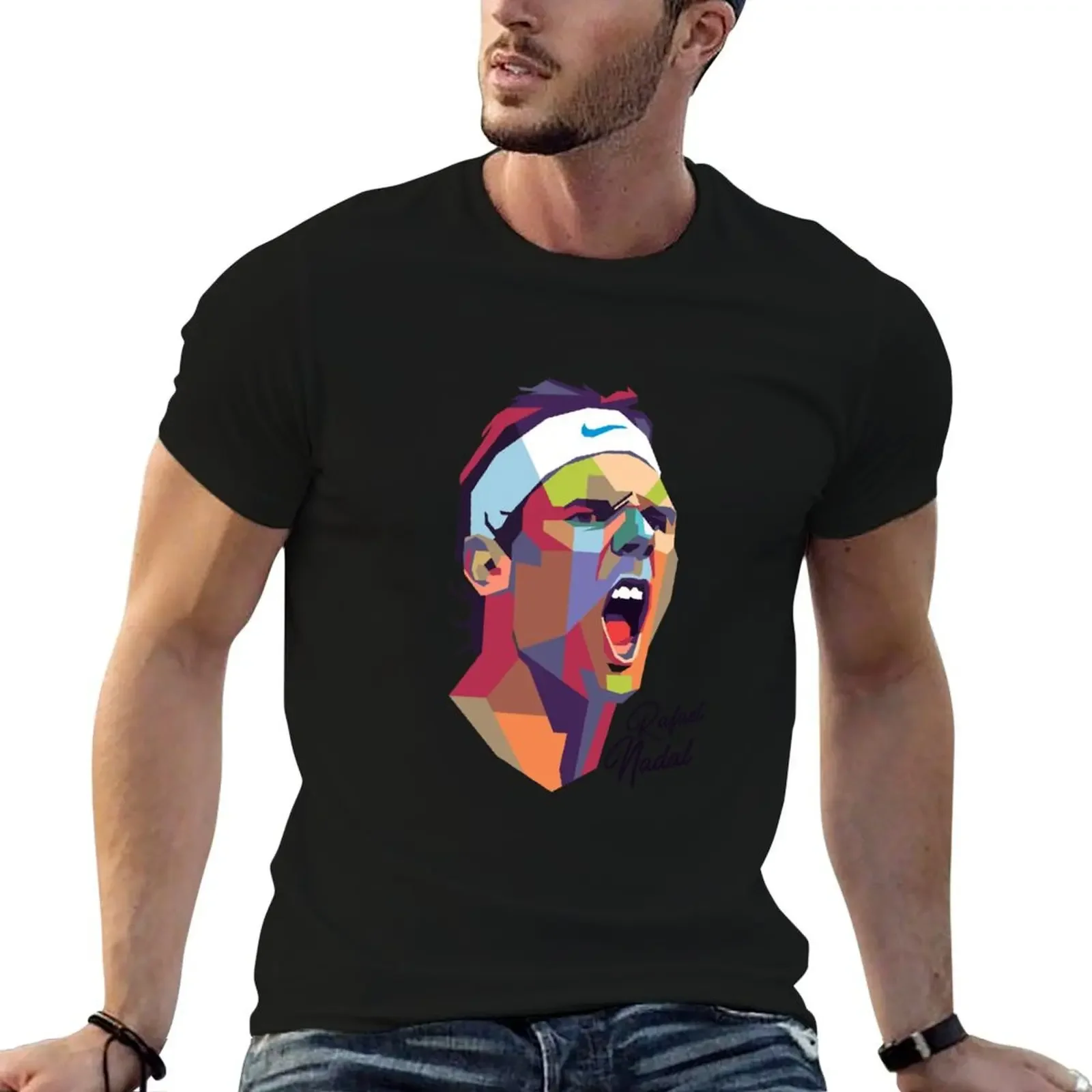 

Rafael Nadal Pop art Portrait T-Shirt Aesthetic clothing street wear Men's clothing