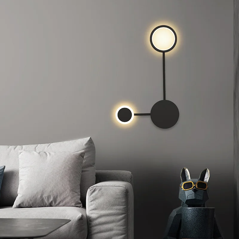 Nordic Modern LED Wall Lamp for Indoor Bedroom Minimalist Living Room Background Decor Restaurant Bar Stairs Black Gold Lights