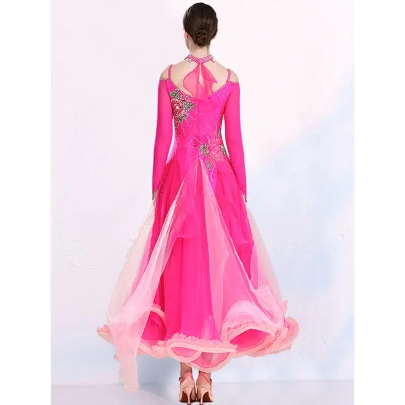 2024 Vrouw Moderne Dans Jurk Ballroom Danswedstrijd Wals Prestaties Kleding Ballroom Dans Jurk