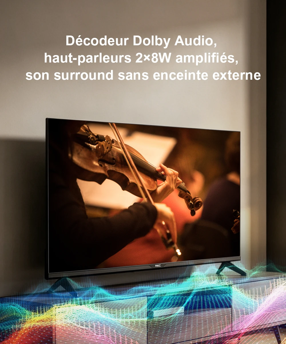 TV HKC 42 Pouces FHD Smart — VIDAA · Dolby Audio · HDR10 S92be7fbd9d334e3e943c498dd9c585a1A