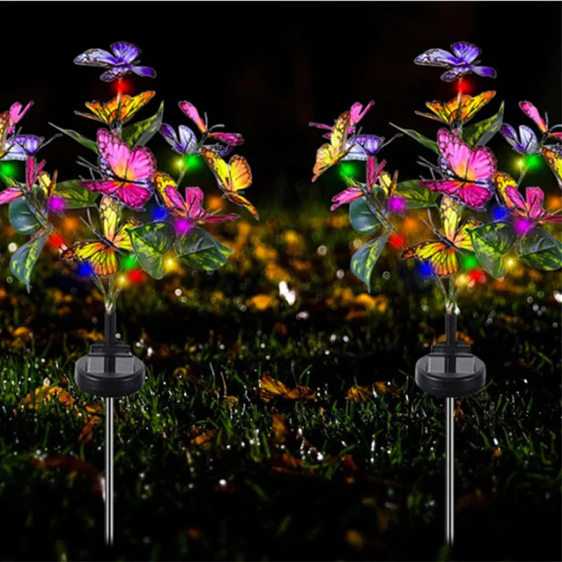 

Outdoor Solar Artificial Butterfly Ground Lights Landscape Lawn Lamp Garden Camping Wedding Parterre Party Atmosphere Decoration