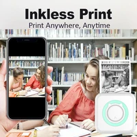 Portable Mini Thermal Printer Wirelessly BT 203dpi Photo Label Memo Wrong Question Printing With USB Cable Imprimante Portable 4