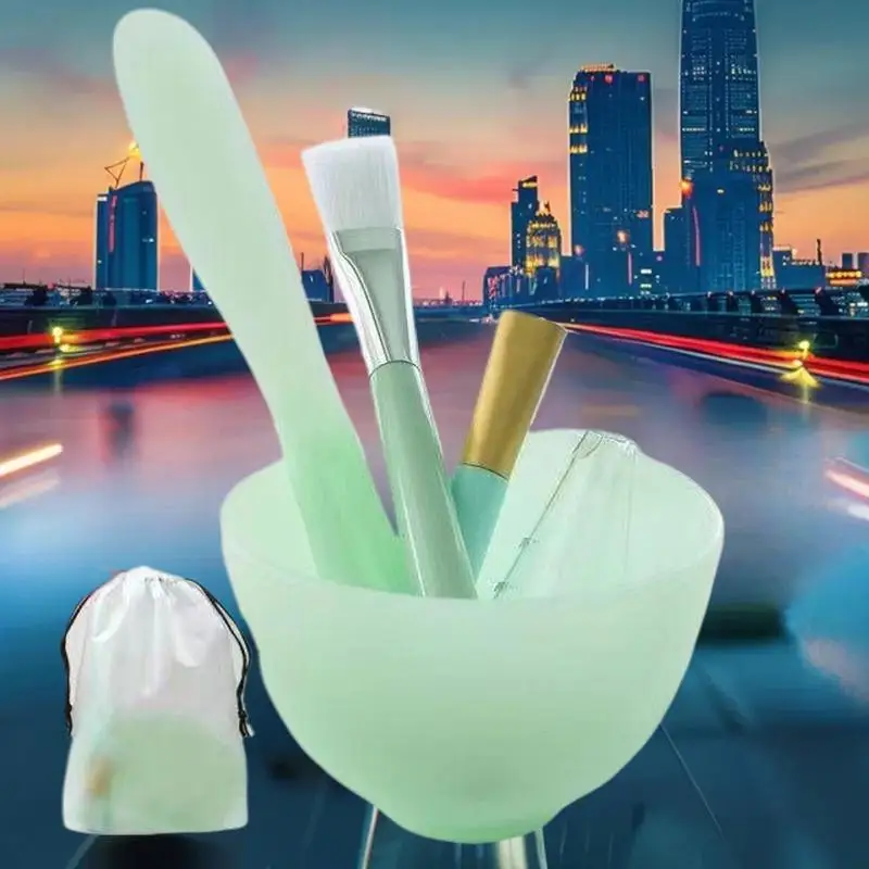 مجموعة أدوات العناية ببشرة الوجه من السيليكون، فرش قناع الوجه لصالونات التجميل، وعاء ملعقة، قناع الطين، فرشاة العناية بالبشرة، أدوات التجميل بنفسك #5