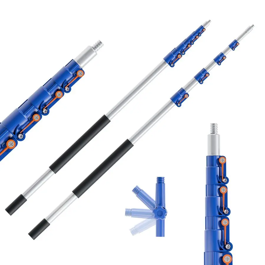 

Extension Pole, 624FT MultiPurpose Extendable Pole with Universal Twiston Metal Tip, Aluminum Telescopic for Paint Roller, Duste