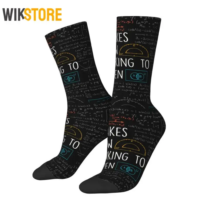 Kawaii Men's Mistakes Allow Thinking To Happen Dress Socks Unisex Fashion Crazy Socks Math Teacher Quotes Breathable Crew Sock