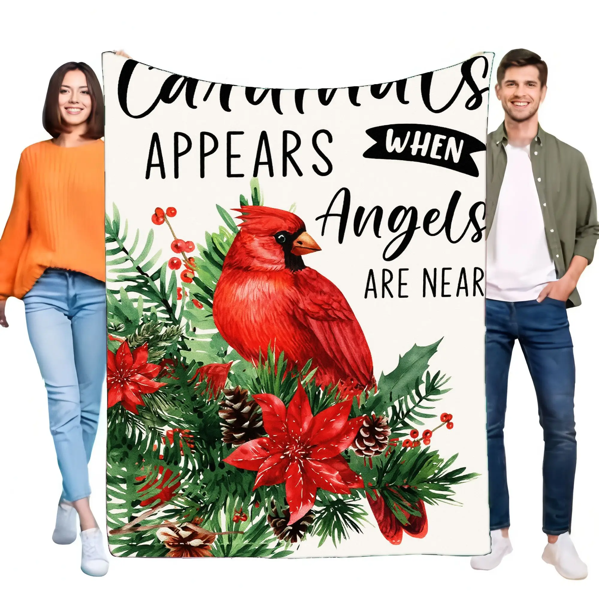 Cozy Cardinal Blanket Soft Throw for Home Decor Inspirational Gift for Friends and Family Embracing Warmth and Joy Perfect for W
